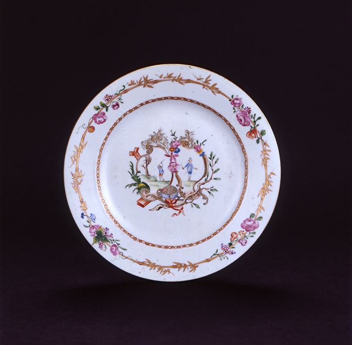 CHINESE EXPORT FAMILLE ROSE EUROPEAN SUBJECT PLATE | MasterArt